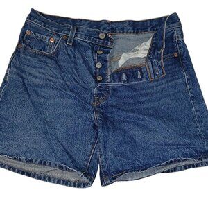 Levi’s 501 Women’s Mid Length Shorts Size 29W High Rise Button Fly